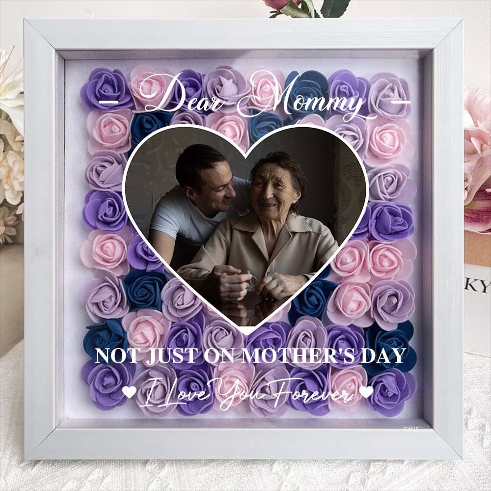 Mom Gift I Love You Every Day/Personalized Custom Dear Mom I Love You Forever Flower Shadow Box Gift For Mom