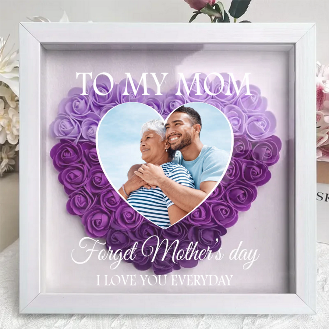 Mom Gift I Love You Every Day/Personalized Custom Dear Mom I Love You Forever Flower Shadow Box Gift For Mom