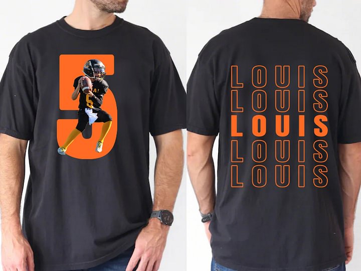 Matching Game Day Tees for Dad & Kids – Custom Football Photo Shirts for Team Spirit!