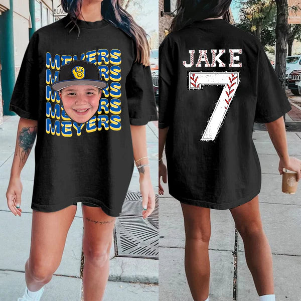 Custom Sports Mom Shirt β Personalized Baseball/Softball/Football/Soccer/Hockey Photo Tee