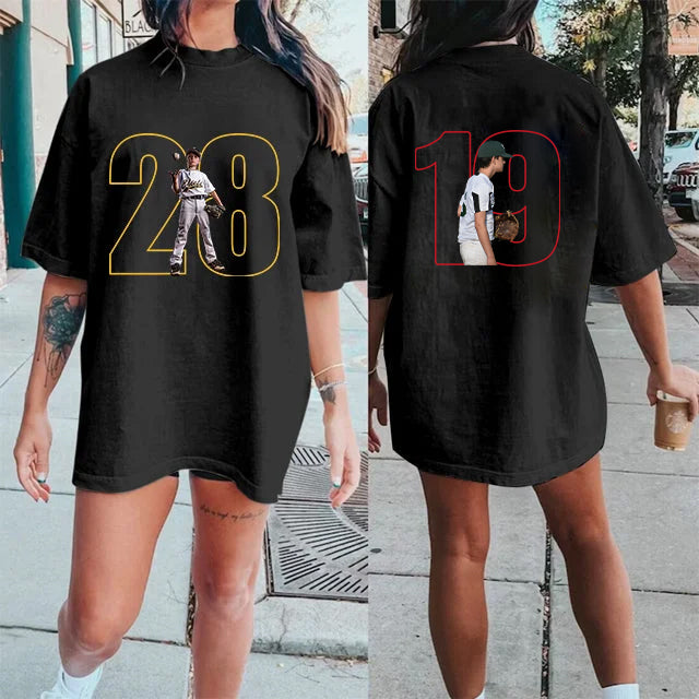 Custom Cheer Shirt – Personalized Front & Back with Photo & Number | Sports Fan Tee