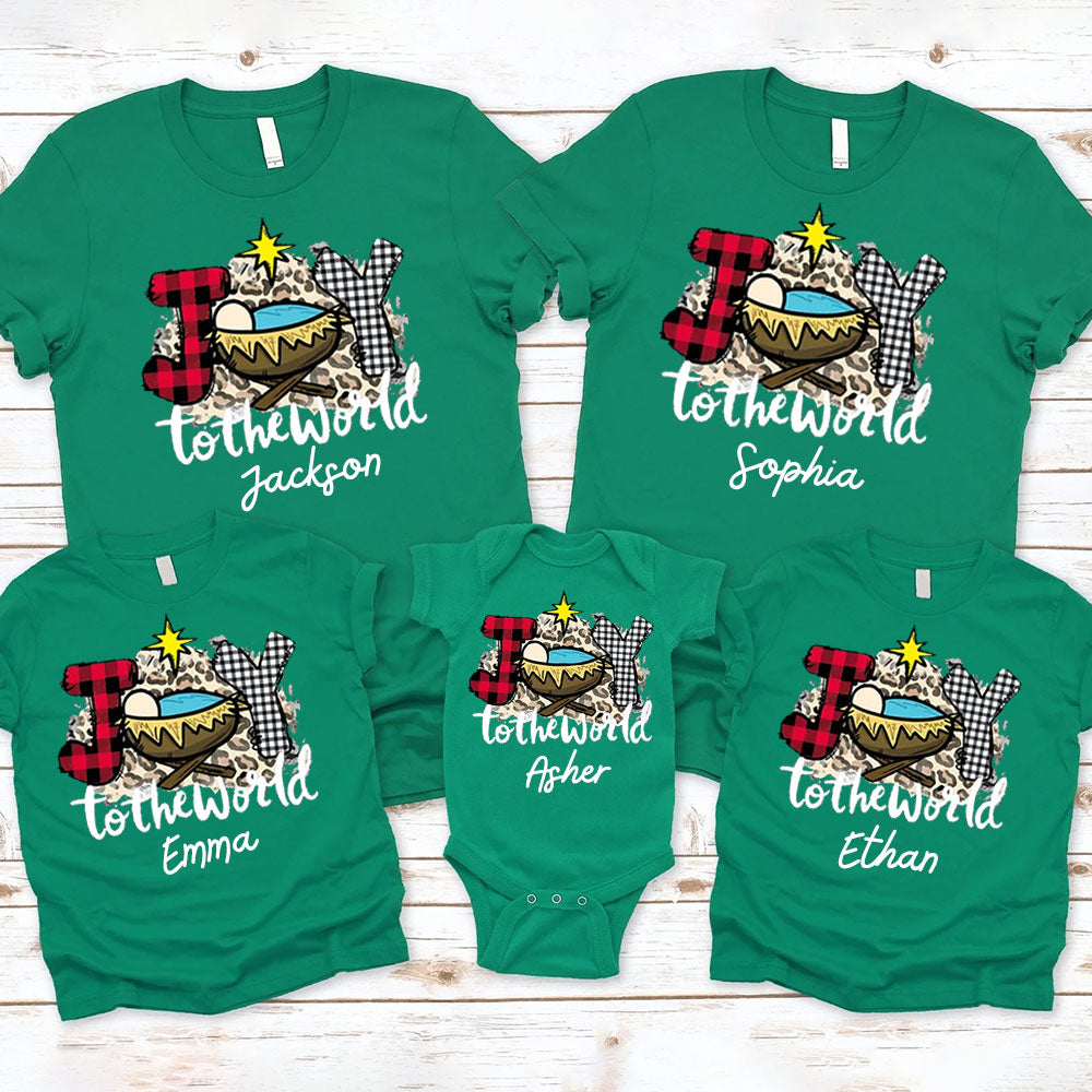 Joy to the World Christmas Family Matching Shirt