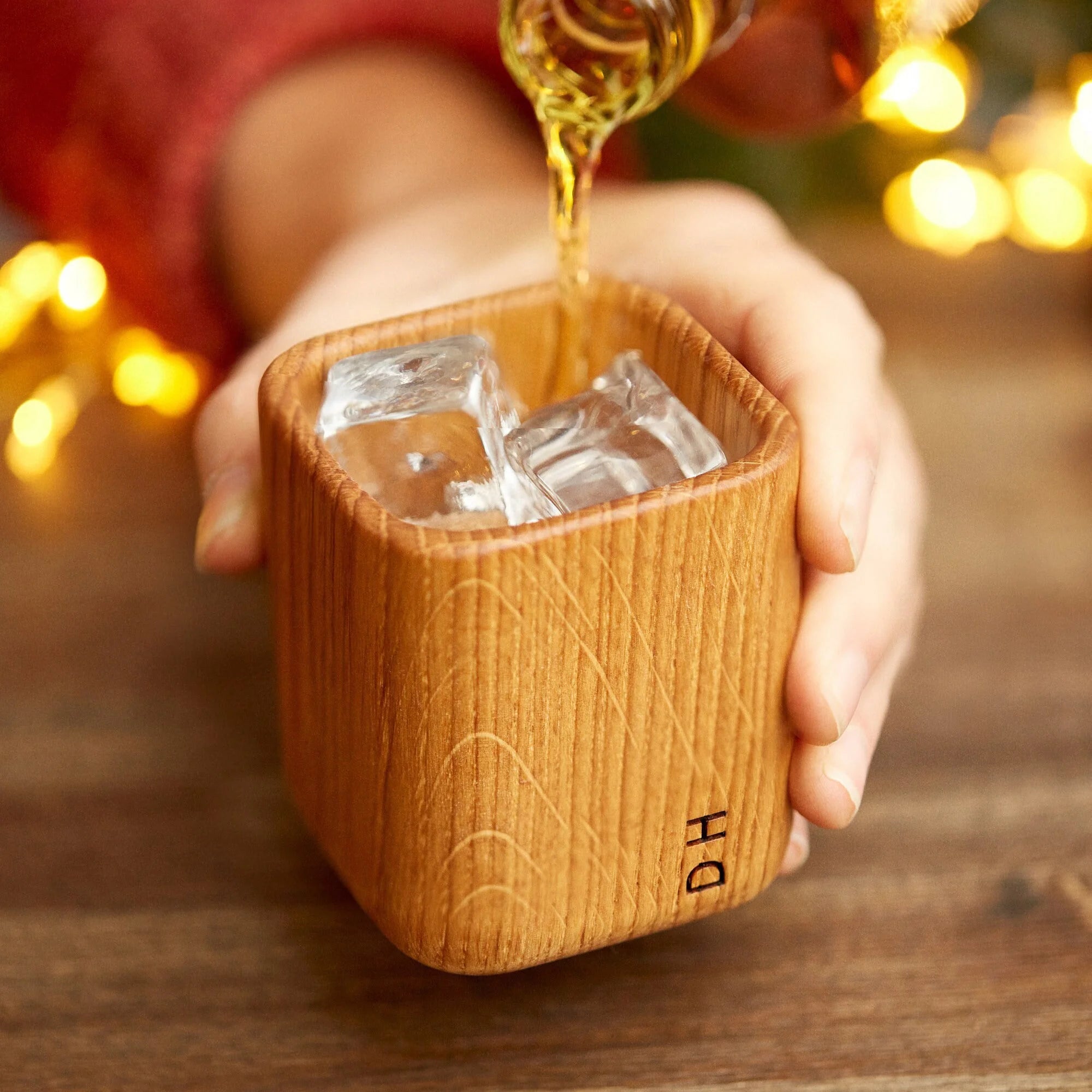 Personalized Laser Engraved Oak Whiskey Tumbler, Perfect Gift For Dad