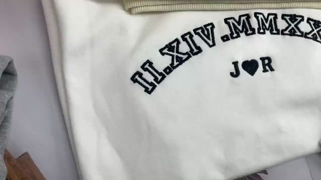 Custom Roman Numeral Embroidered Anniversary Hoodie Sweatshirt, Anniversary Gift