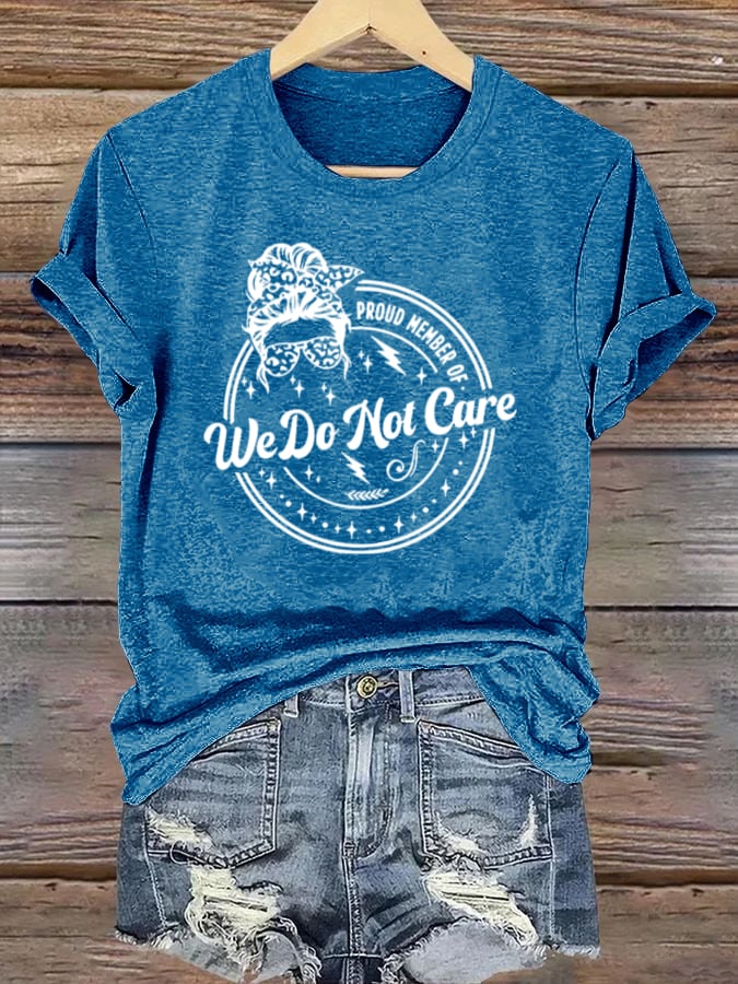 Retro Funny Proud Member Of WDNC Club We Do Not Care Menopause Perimenopause Print T-Shirt