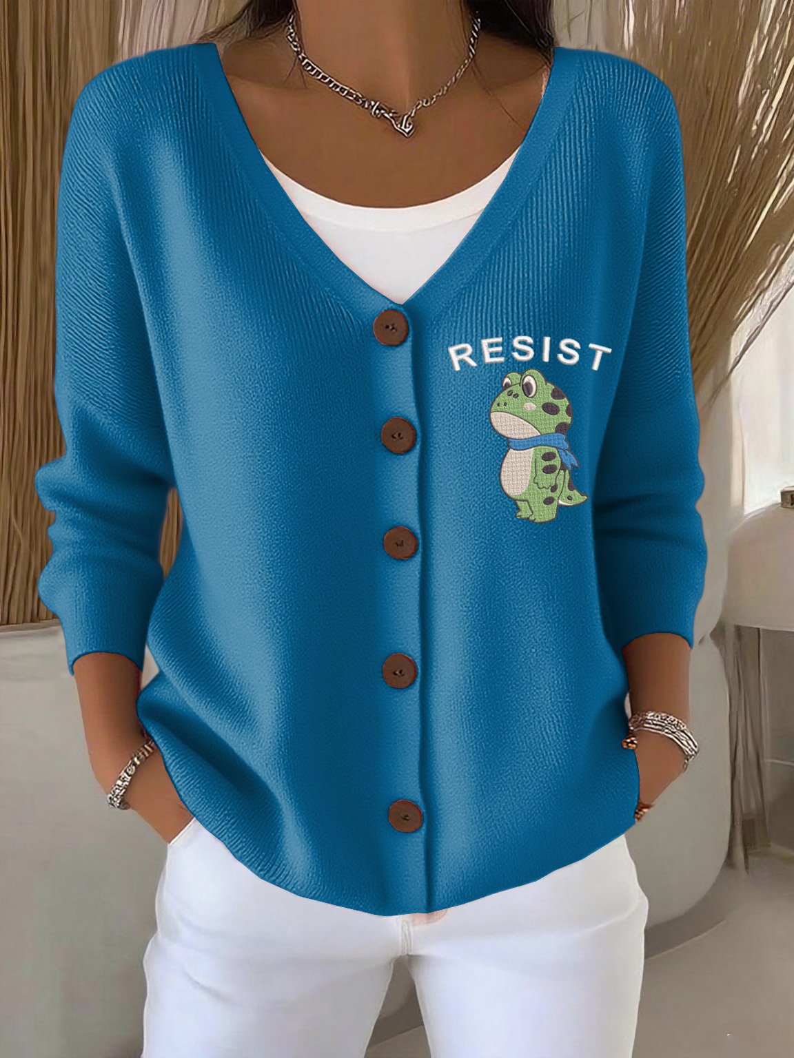 🔥Buy 3 Get 15% Off🔥Women's Frog Revolt Print Cardigan