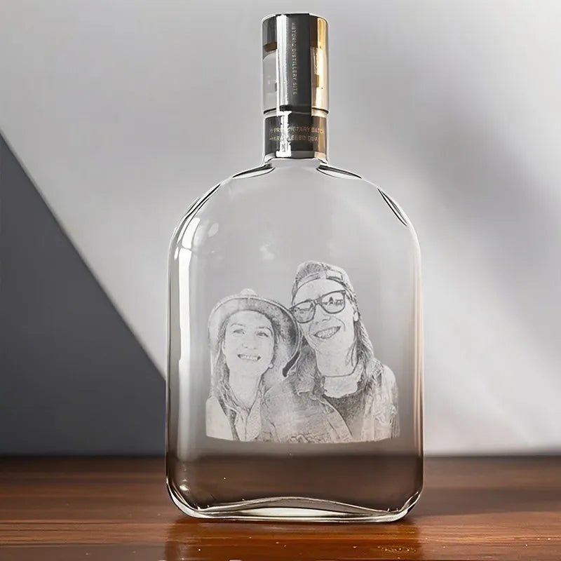 Etched Picture Rocks Whiskey Bottles, Father's day, Dad Gifts