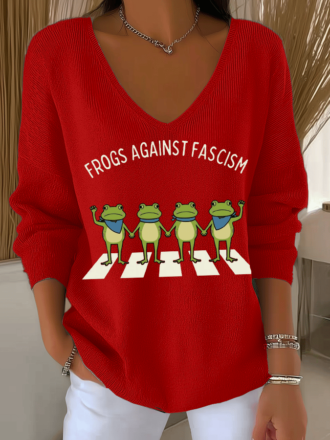 🔥Buy 3 Get 15% Off🔥Women's FDT Print Knit Long Sleeve Top