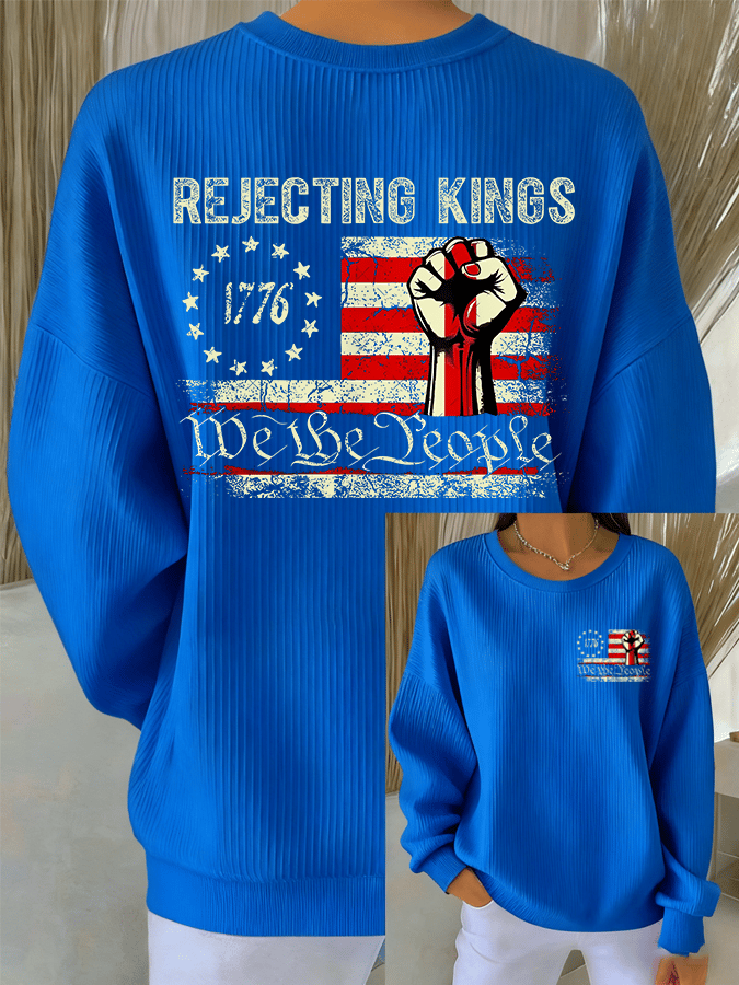 🔥Buy 3 Get 15% Off🔥Women's FDT Print Knit Crew Neck Long Sleeve Top