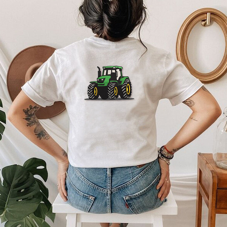 Custom Embroidered Car Design on Back, Personalized Tractor Lover Hoodie, Custom Embroidered Gift for Dad