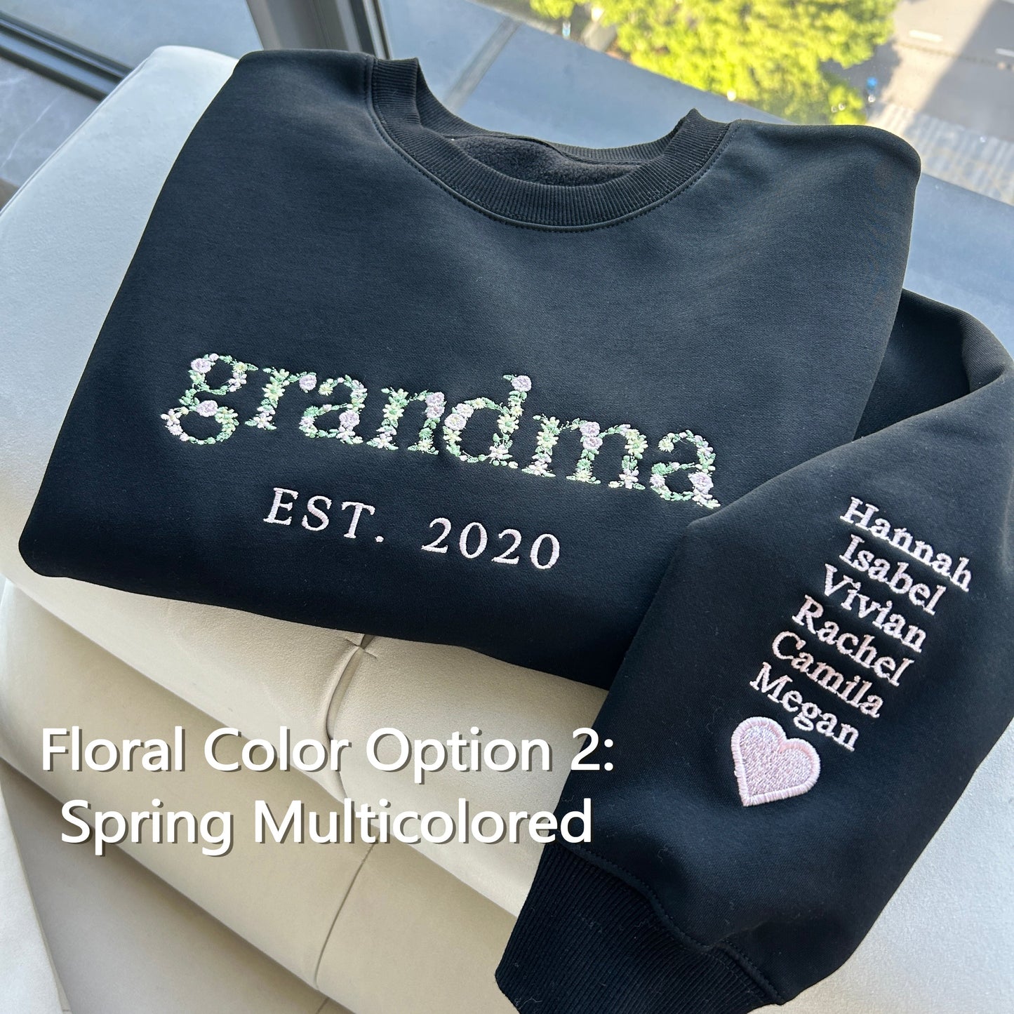Custom Embroidered Floral Mama Sweatshirt