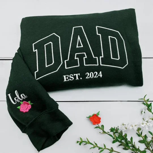 Custom Embroidered DAD Sweatshirt, Father's Day Gift