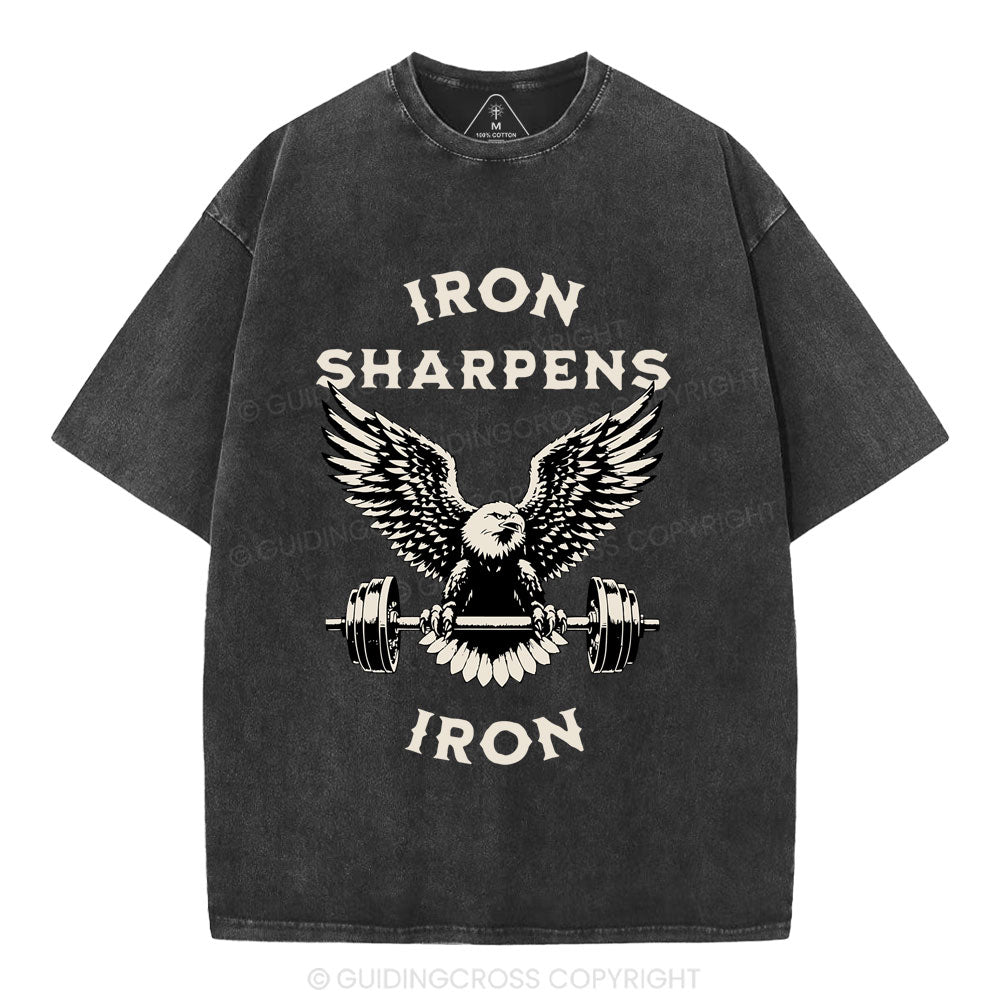 Iron Sharpens Christian Washed T-Shirt