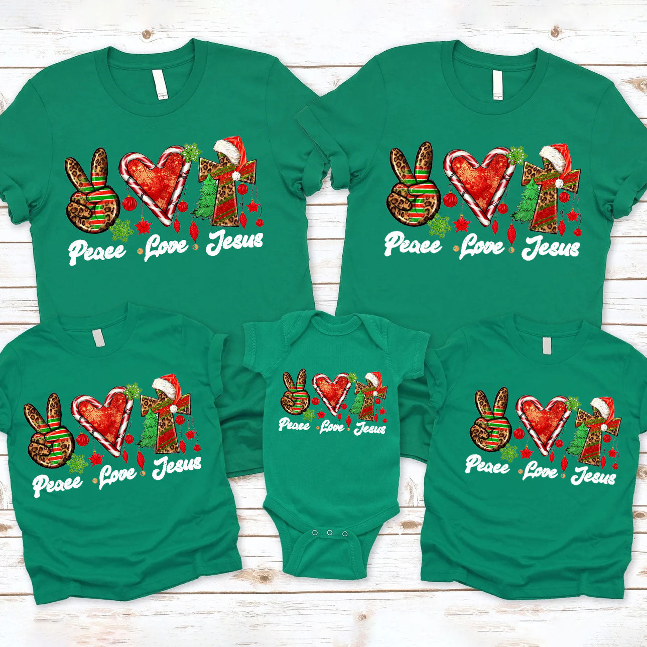 Peace And Love Christian Christmas Family T-Shirt