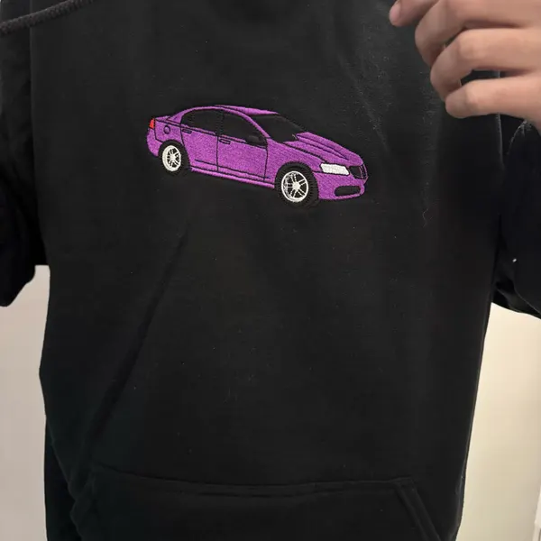 Custom Car Photo Embroidered Hoodie for Him Unique Gifts for Boyfriend Husband Christmas Gift for Car Lovers