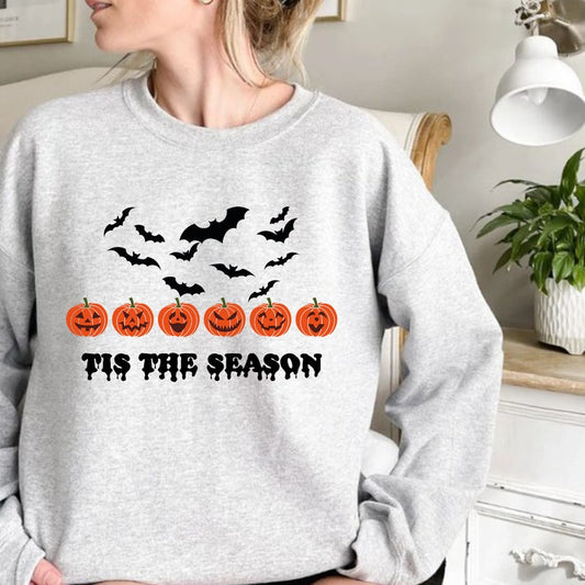Custom Embroidered Halloween Tis The Season Halloween Sweatshirt | Halloween Gift