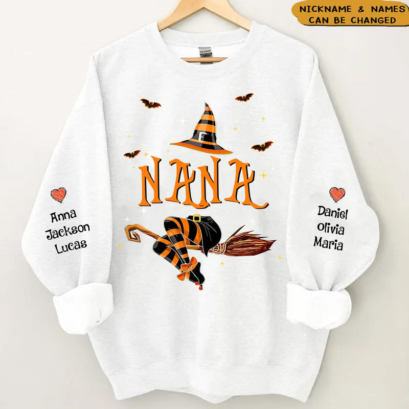 Custom Embroidered Halloween Nana Life Witch Halloween Sweatshirt | Halloween Gift