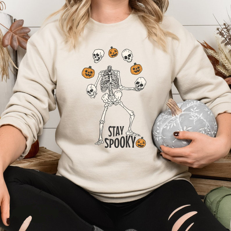 Custom Embroidered Halloween Skeleton Sweatshirt | Halloween Gift
