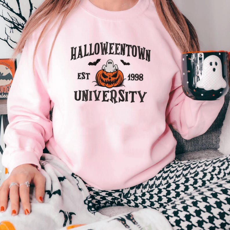 Custom Halloween Pumpkin Est 1998 Embroidered Sweatshirt