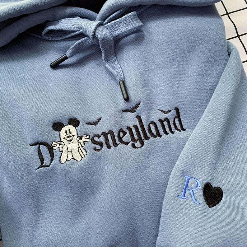 Custom Halloween Embroidered Cartoon Character Sweatshirt for Couple