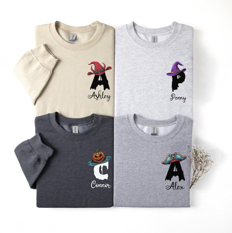 Custom Personalized Halloween Family Sweatshirt with Custom Name