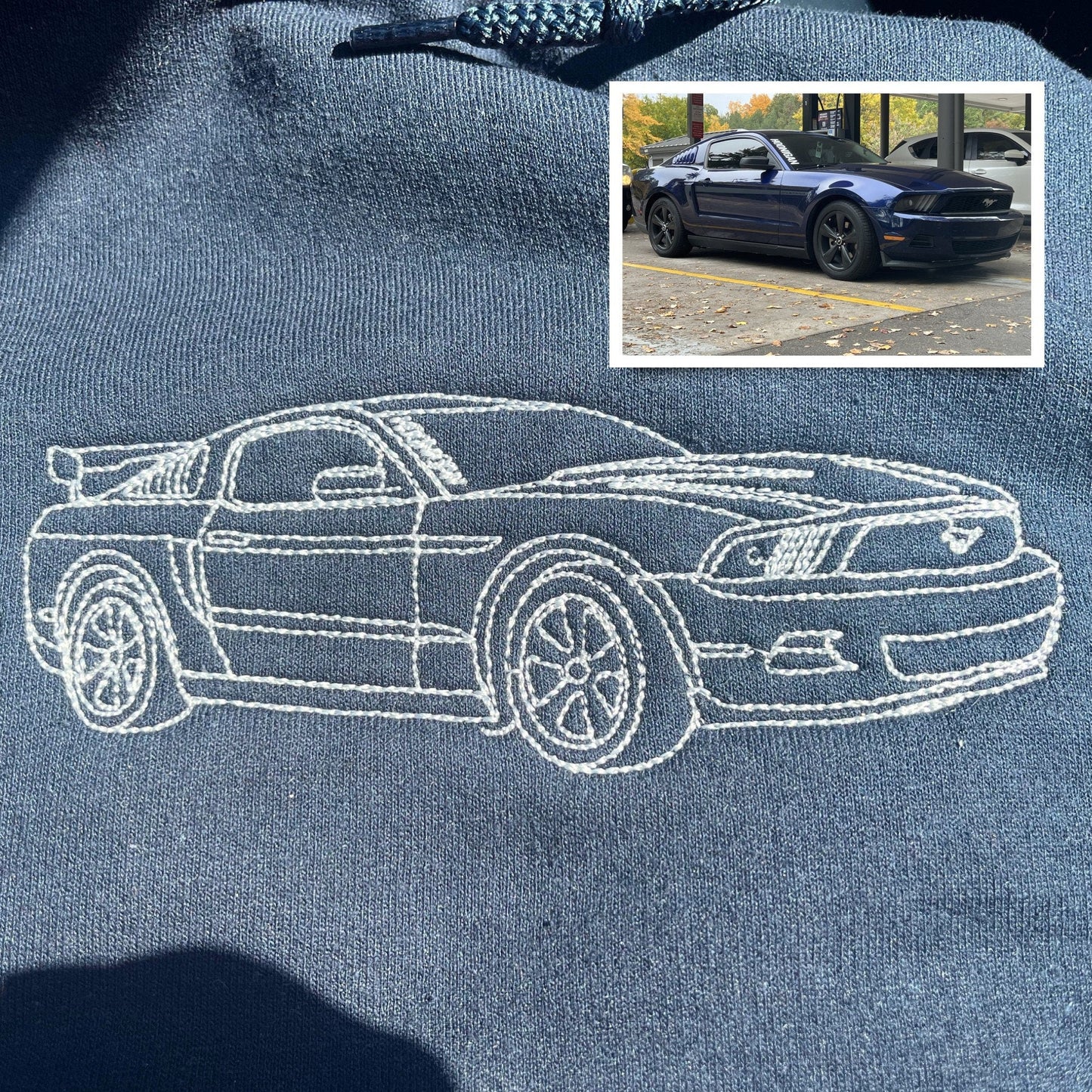 Custom Car Photo Embroidered Hoodie for Him Unique Gifts for Boyfriend Husband Christmas Gift for Car Lovers