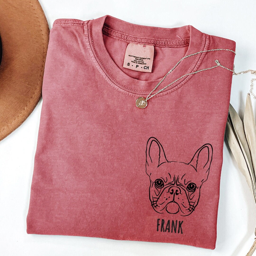 Personalized Embroidered Dog Portrait Photo T-shirt | Gifts for Pet Lovers