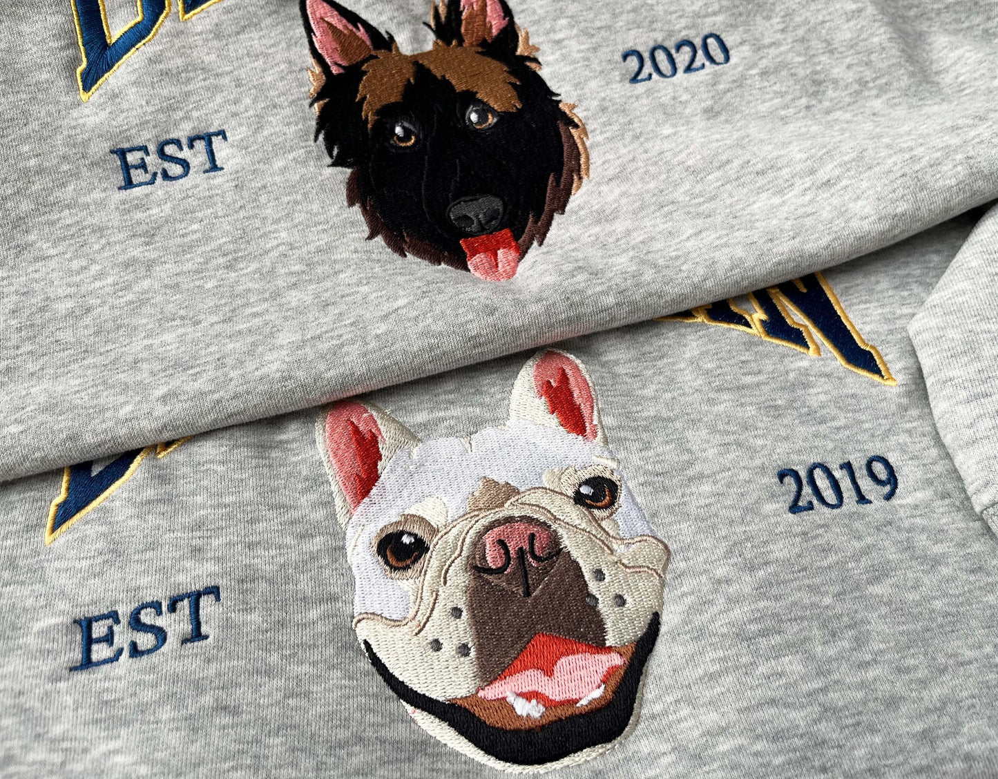 Custom Embroidered Dog Portrait Photo Sweatshirt | Gifts for Pet Lovers