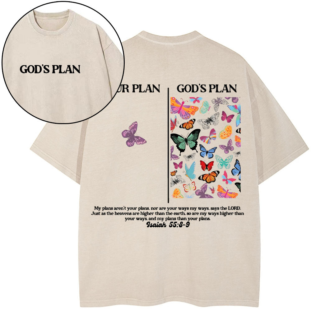 Your Plan And God's Plan Christian Washed T-Shirt