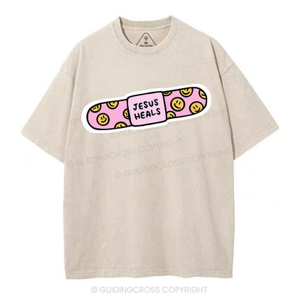 Jesus Heals Christian Washed T-Shirt