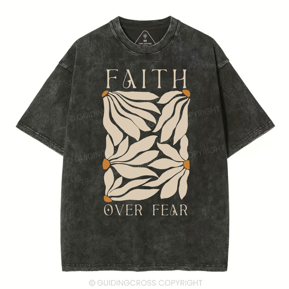 Faith Over Fear Christian Washed T-Shirt