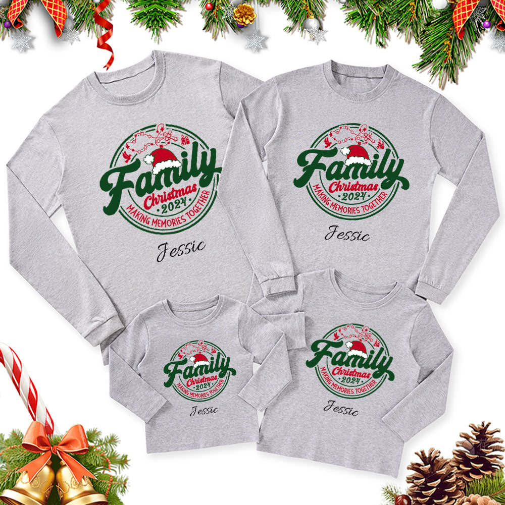 Personalized Making Memories Together Christmas Family Matching Long Sleeve T-Shirt