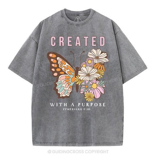 Created With Purpose Christian Washed T-Shirt