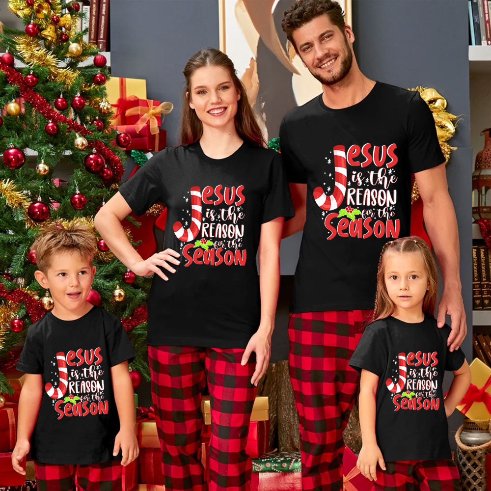 Jesus Is the Reason for the Season Christian Christmas Family Matching T-Shirt