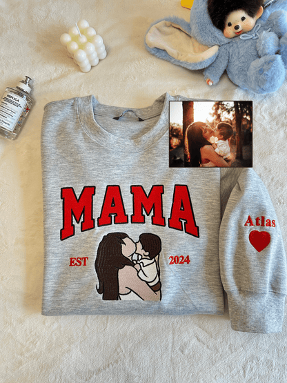 Custom Dad Photo Embroidery with nickname T-shirt/ Sweatshirt /Hoodie