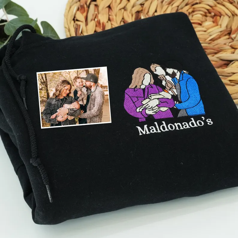 Personalized Photo Portrait Sweatshirt for Dad, Papa, and Your Beloved Ones