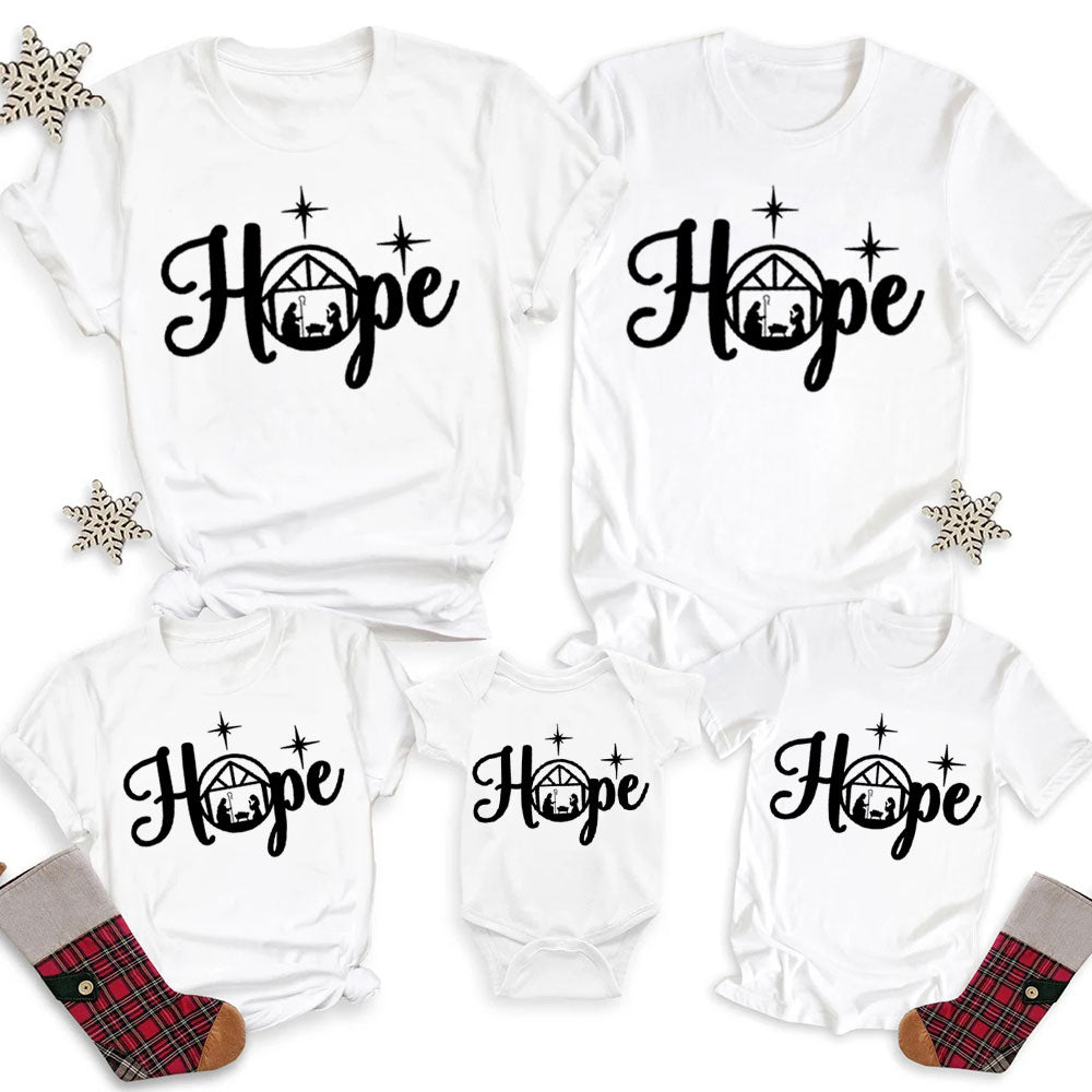 Christmas Hope Nativity Family Matching Shirts