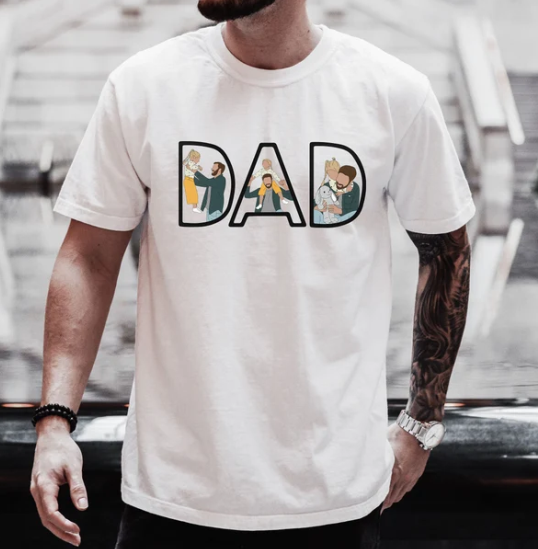 Personalized Dad Portrait Sweatshirt, Custom Photo Sweatshirt Gift for Dad, Fathers Day Gift