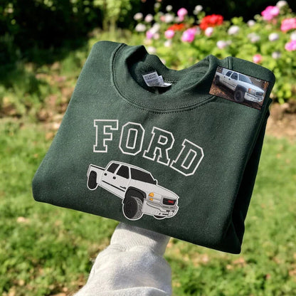 Custom Embroidered Car Sweatshirt, Gift for Car Lover