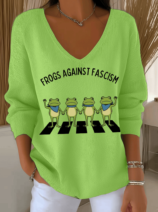 🔥Buy 3 Get 15% Off🔥Women's FDT Print Knit Long Sleeve Top