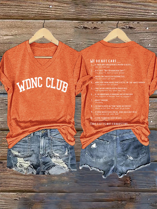 🔥Buy 3 Get 15% Off🔥V-Neck Retro Funny WDNC Menopause Perimenopause This List Is Not Exhaustive Print T-Shirt