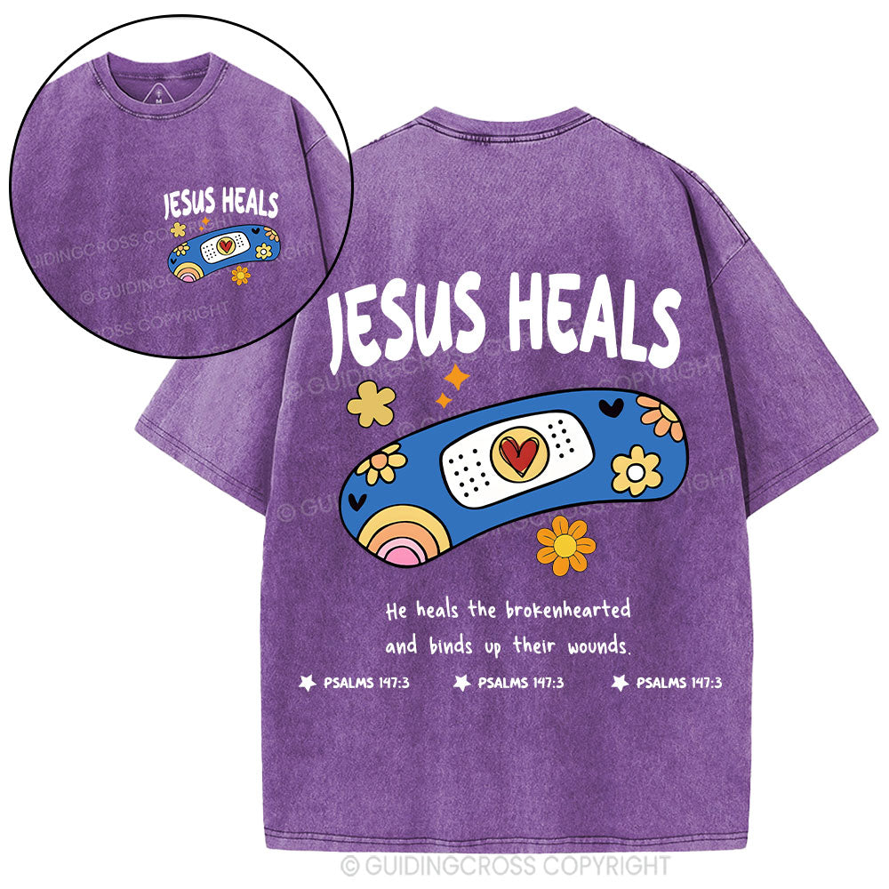 Jesus Heals Christian Washed T-Shirt