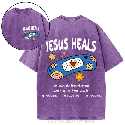 Jesus Heals Christian Washed T-Shirt