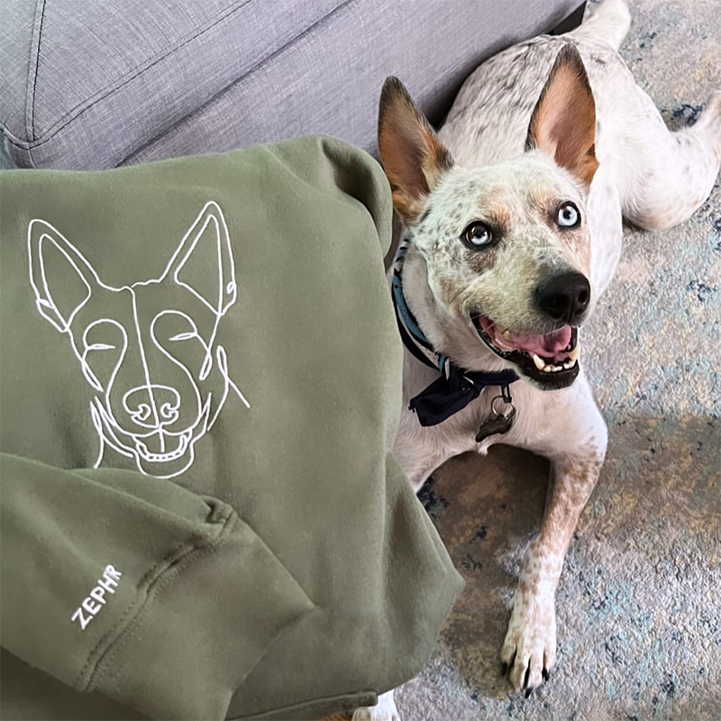 Custom Embroidered Pet T-shirt With Pet Photo-Gift For Pet Owners