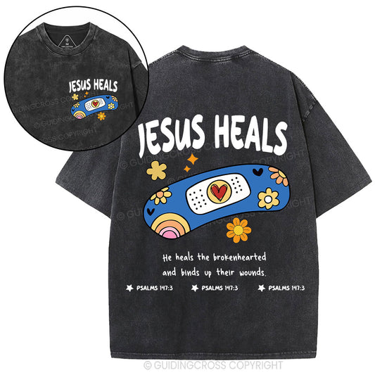 Jesus Heals Christian Washed T-Shirt