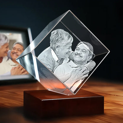 Custom 3D Photo Crystal Engraving – Personalized Laser Etched Keepsake