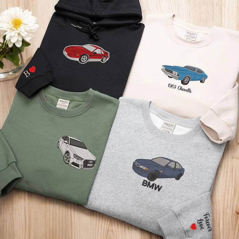 Customized Car Embroidered Hoodies
