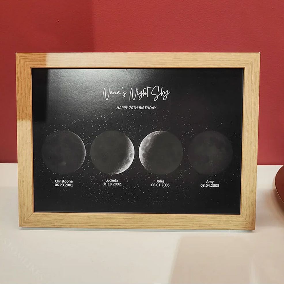 Custom Moon Night Sky Print Mother's Day Family Gift