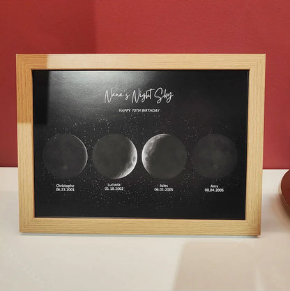 Custom Moon Night Sky Print Mother's Day Family Gift