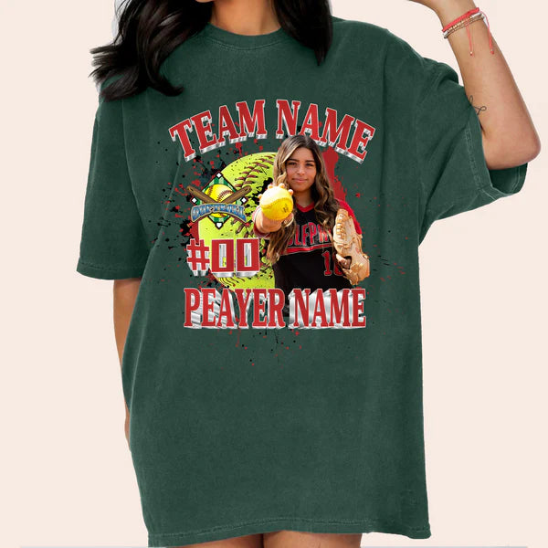 Baseball/Football/Soccer/Softball/Hockey Shirt Personalized Photo Shirt Custom Sports Mom Football Season Ball